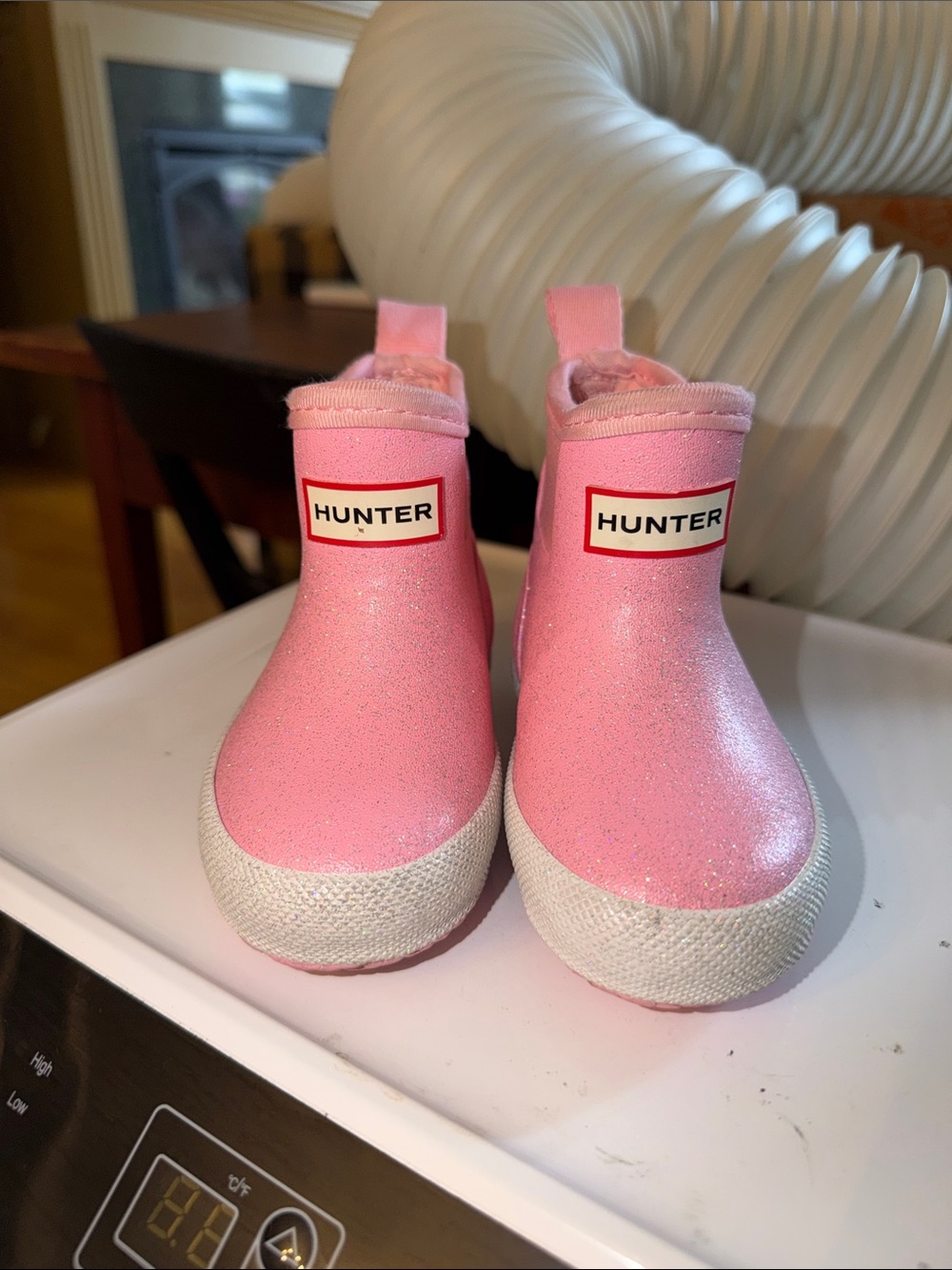 Hunter Toddlers Glitter Pink Rain Boots